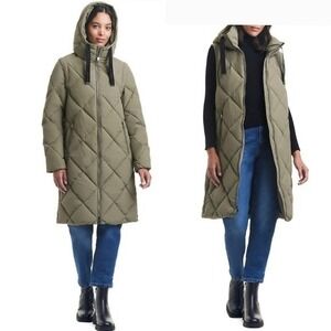 Sanctuary Green Maxi Puffer 2-In-1 Coat NEW